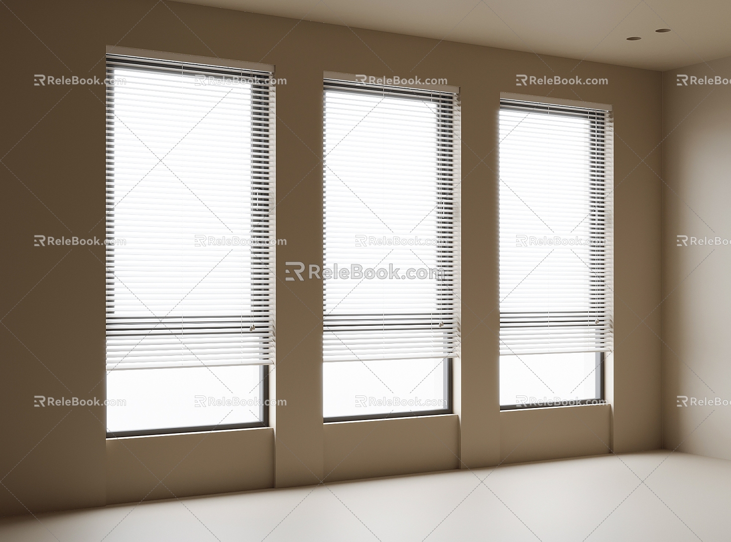 venetian blinds curtain window 3d model