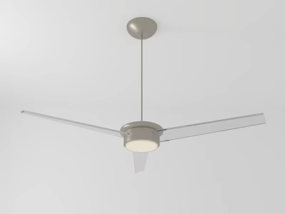 Modern Air Conditioner Ceiling Fan with LED Light and Sleek Metal Blades 3d model