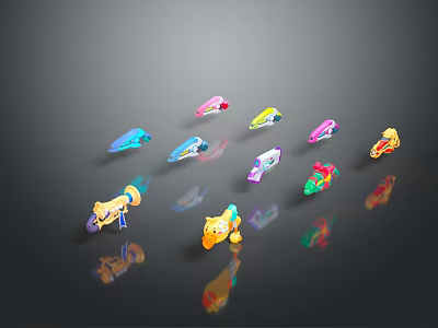 Colorful Household Items With Various Shapes And Cute Designs For Daily Use 3d model