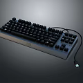 Black Mechanical Keyboard With Wired Connection Ergonomic Keycaps And Illuminated Indicator 3d model
