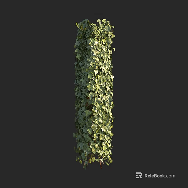 Tall Lush Green Ivy Covered Decorative Column For Garden Decoration 3d model 