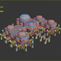 Ornate Islamic Architecture Design With Dome Structures Decorative Columns Arched Entrances And Symmetrical Patterns