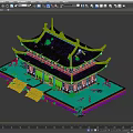 Ancient Chinese Architecture With Traditional Eaves Green Tiles And Stone Steps