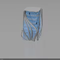 Unique Modern Architectural Structure With White Frame Blue Interior Layers Curved Grid Design 3d model