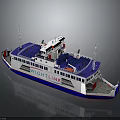 Wight Link White And Blue Ferry Water Transport Vessel With Upper Deck