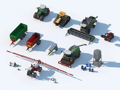 Modern agricultural vehicles 3d model Modern agricultural vehicles 3d model