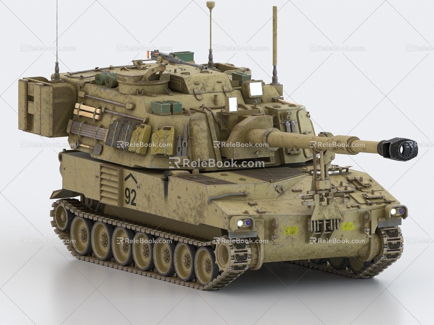 M109A6 Self-Propelled Gun Self-Propelled Howitzer American Tank Armored Vehicle 3d model