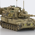 M109A6 Self-Propelled Gun Self-Propelled Howitzer American Tank Armored Vehicle 3d model