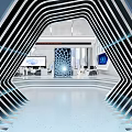 Modern Monitoring Room With High Tech Workstations And Screens
