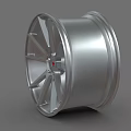 Silver Car Tire With Red Center Cap And Stylish Alloy Spokes Design