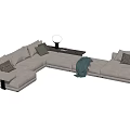 Modern Multiplayer Sofa 3d model