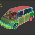 Volkswagen Modern Green And Silver Van With Sleek Design Black Wheels And Front Grille
