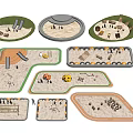 Various Shapes Sandpit Play Areas With Slides Climbing Frames And Green Borders