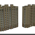 Modern High Rise Residential Buildings With Beige Exterior Numerous Windows And Balconies