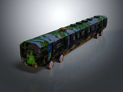 3D Model Train With Detailed Natural Landscape Patterns Windows And Wheels Design 3d model