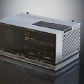 Vintage Retro Television Set With Silver Black Body And Front Control Panel Buttons Knobs