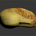 Ripe Yellow Banana Fruit With Brown Spots On Black Reflective Background