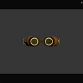 Vintage Style Binoculars with Leather Strap Green Orange Body and Golden Edges