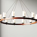 Modern Elegant Chandelier With Circular Frame And White Cylindrical Shades