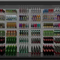 Refrigerator Freezer Interior Featuring Organized Shelves And Various Cold Drink Bottles 3d model