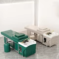 Luxury Green And Beige Massage Beds With Adjustable Design For Beauty Spa Salon