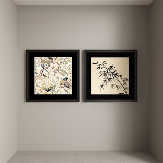 New Chinese abstract decorative painting 3d model