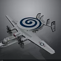 Advanced Military Space Surveillance Aircraft With Spiral Radar System And Propellers