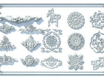 European-style carved plaster 3d model