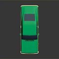 Shiny Green Classic Two Door Car With Black Roof And Silver Wheels On Dark Background