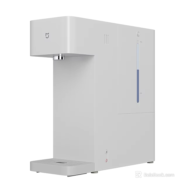 White Modern Water Dispenser With Water Level Indicator And Storage Tank 3d model 