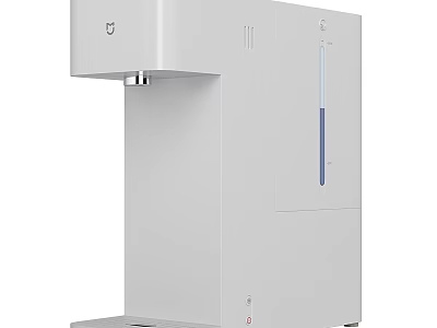 White Modern Water Dispenser With Water Level Indicator And Storage Tank 3d model