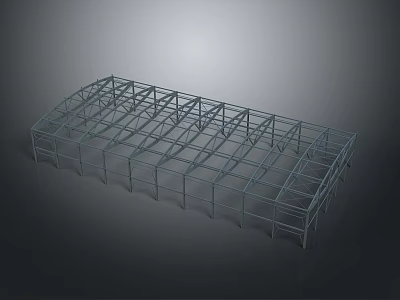 Metal Frame Construction Structure For Industrial Building Support System 3d model