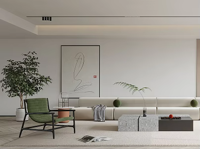 modern living room 3d model