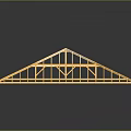 Wooden Roof Truss Structure With Grid Frame And Support Beams For Construction