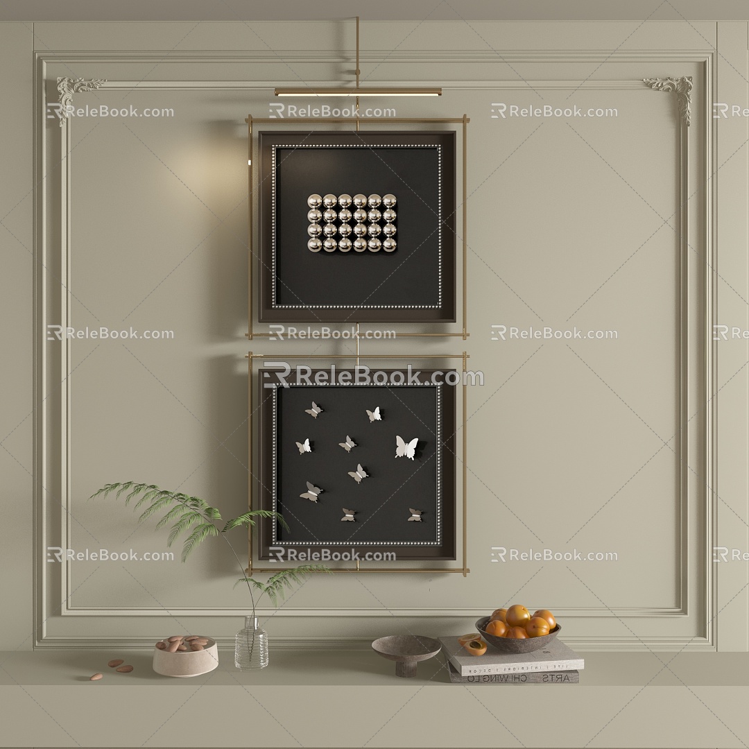 Light Luxury Niche Hanging Painting 3d model