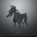 Mechanical Dog Robotic Character With 3D Model Structure And Metal Joint Components 3d model