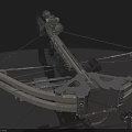 Tactical Crossbow Weapon with Mounted Scope Metal Frame and Mechanical Components Design Features 3d model