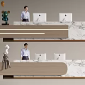 Modern Company Reception Area Bar Reception Desk 3d model