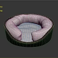 Round Single Sofa With Black Frame And Light Colored Soft Cushion Design 3d model