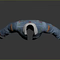 Blue Denim Jacket With Embroidered Red Flowers Orange Patches And Collar