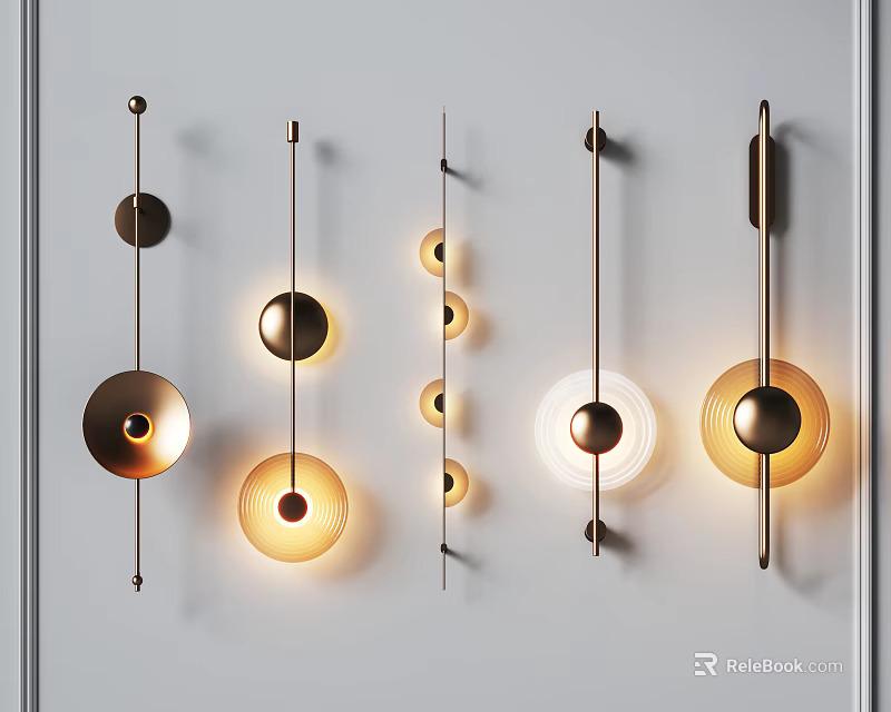 Stylish Modern Wall Lamps With Circular Design And Warm Illumination For Home Decor 3d model 