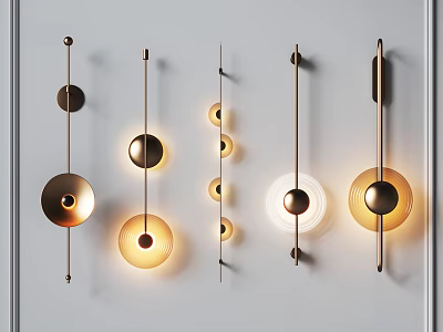 Stylish Modern Wall Lamps With Circular Design And Warm Illumination For Home Decor 3d model