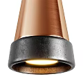 Modern Copper Conical Chandelier with Metallic Finish and Black Base 3d model