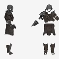 Dark Warrior Armor Set With Skeleton Helmet Leather And Metal Parts