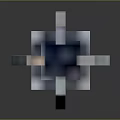 Pixel Style Game Weapon Hammer With Silver Gray Head And Blue Orange Handle