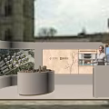 Elegant Modern Property Sales Office With Sand Table Large Display Screens And Comfortable Reception Counter