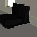 Black Leather Single Sofa With Modern Design In Light Colored Room 3d model