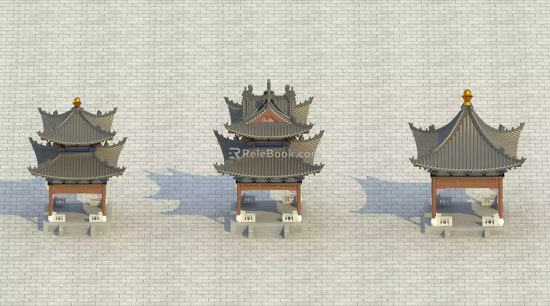 Ancient Architecture Chinese New Chinese Style Corridor Pavilion Ancient Architecture Group Fine Model Ancient Architecture Group Commercial Courtyard Landscape 3d model