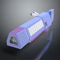 Sci-Fi Weapon 3D Model With Purple Body White Stripes And Pink Details