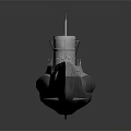 Sleek Gray Military Submarine Warship Featuring Command Tower And Deck Structure 3d model